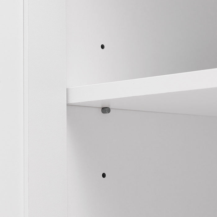 Liam Armoire de rangement multifonction avec portes et etageres reglables, Blanc