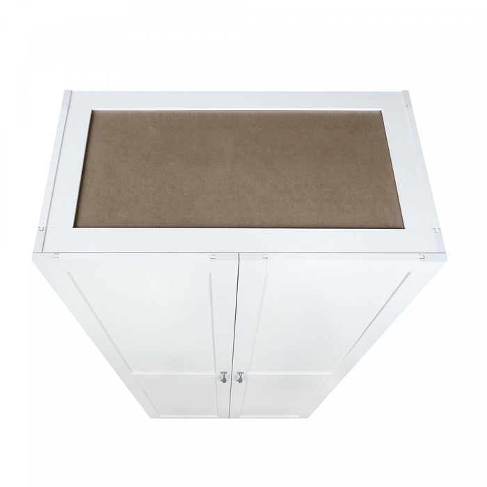 Armoire de rangement moderne Hopkins 30\" en blanc (4 etageres) - Lot de 2