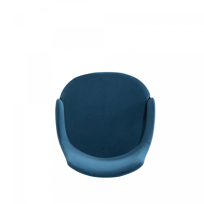 Chaise de salle a manger moderne en bois Kara avec revetement bleu - Lot de 2
