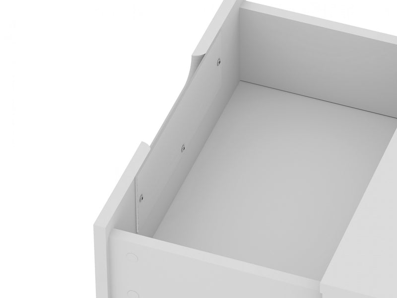 Table de nuit Rockefeller Mid-Century Modern 20\" en blanc (2 tiroirs) - Lot de 2