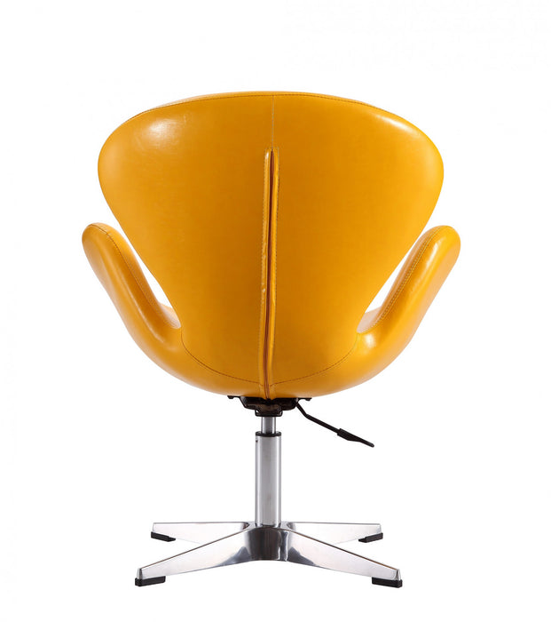 Fauteuil lounge pivotant moderne Raspberry en tissu jaune - Lot de 2