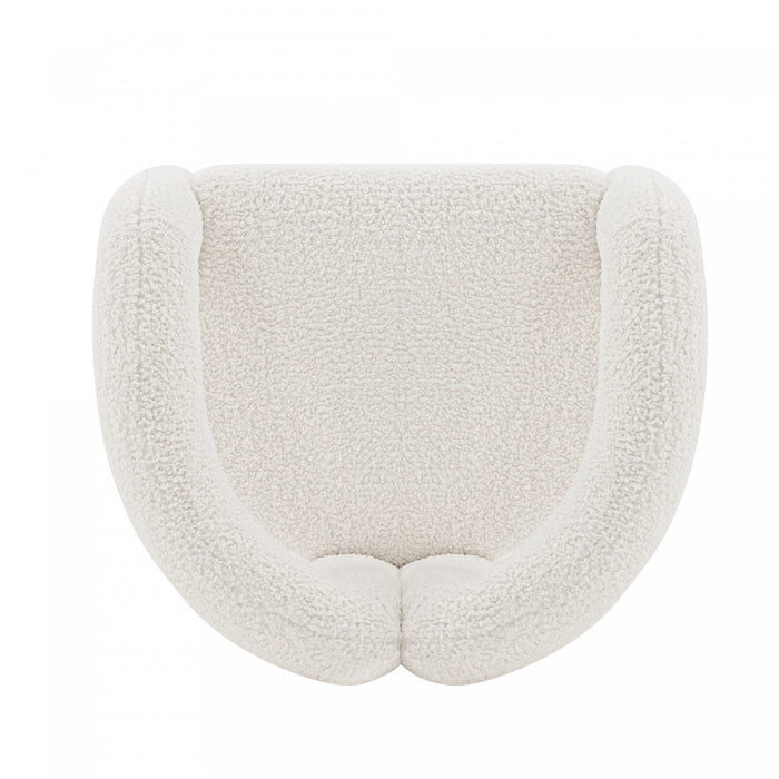 Fauteuil lounge Darian moderne en boucle blanc - Lot de 2