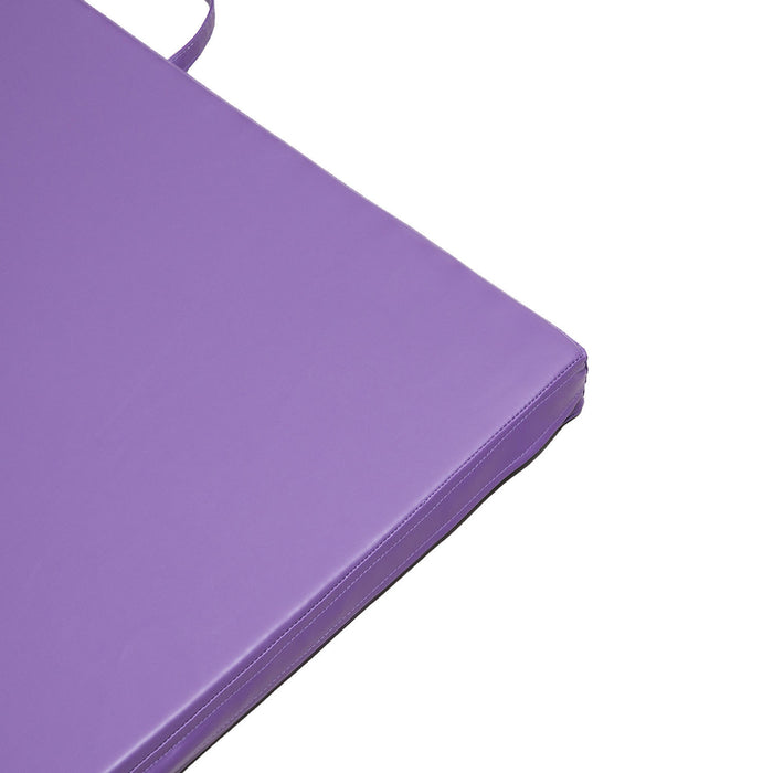 Soozier 4ft X 8ft X 2inch Tapis De Gymnastique Tri-plies Avec Poignees De Transport, Violet