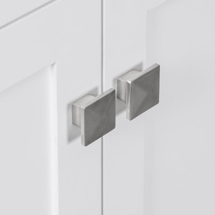 Meuble de salle de bain double moderne Felix 60 pouces avec lavabo ceramique et rangement, blanc