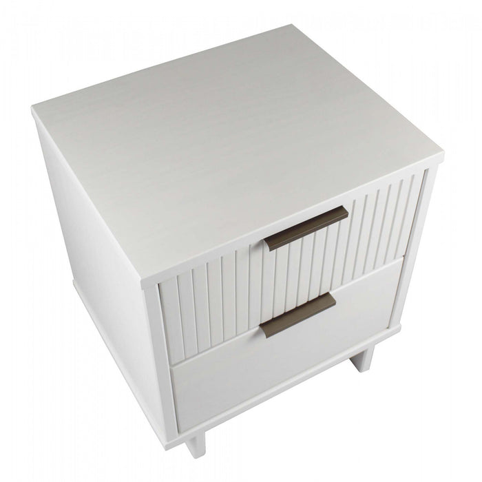 Table de nuit Granville Modern 18\" en blanc (2 tiroirs) - Lot de 2