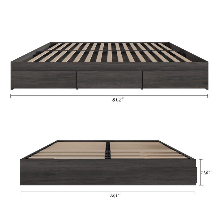 Bark Grey King Bed