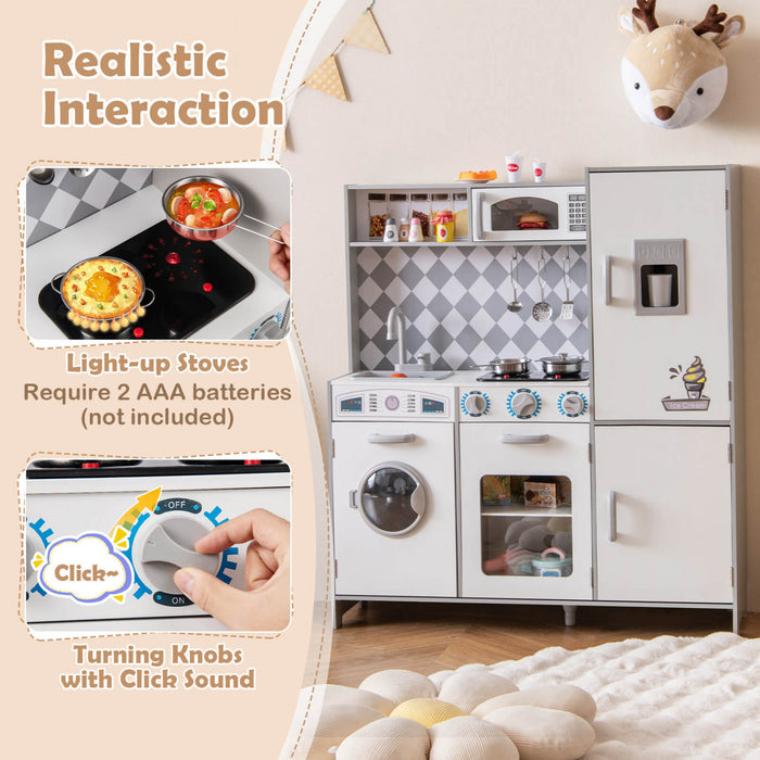 Costway Kids Kitchen Playset Avec Des Lumieres Et Des Sons Realistes