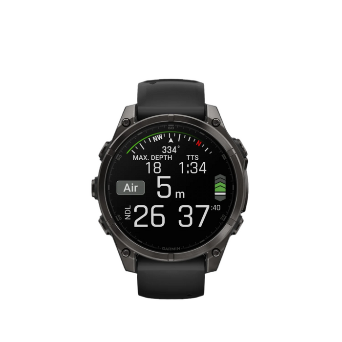 Carbon Gray Dlc Titanium With Black/pebble Gray Silicone Band