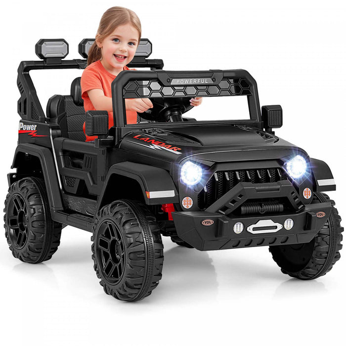Costway 12v Enfants Roulent Sur Le Camion Avec 2 * 12v Moteurs Suspension De Ressort Et Telecommande Noir