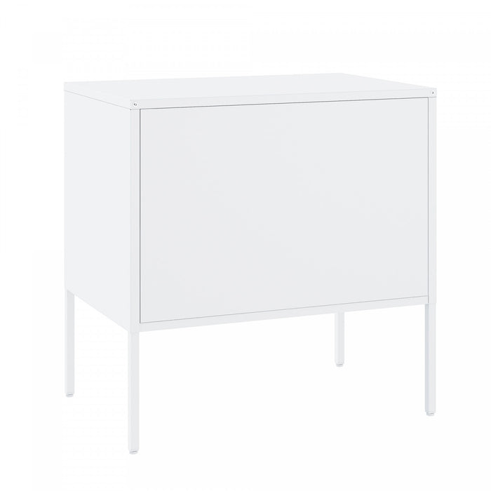 Armoire d’appoint moderne Ava 24\" en metal, blanc