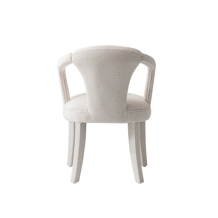 Fauteuil Palmer style milieu du siecle moderne en tweed ivoire rembourre