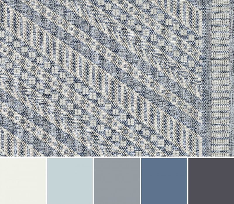 Tapis Transitionnel Livia 6'6\" x 9'0\" en Bleu