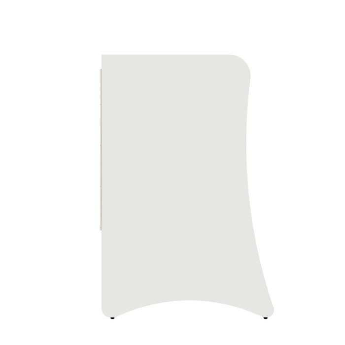 Table de nuit Coney style mid-century moderne 71 cm en blanc (3 tiroirs) – Lot de 2