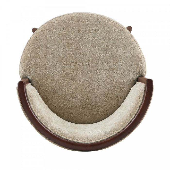 Tabouret de comptoir moderne en bois et tissu Evalyn, finition naturelle