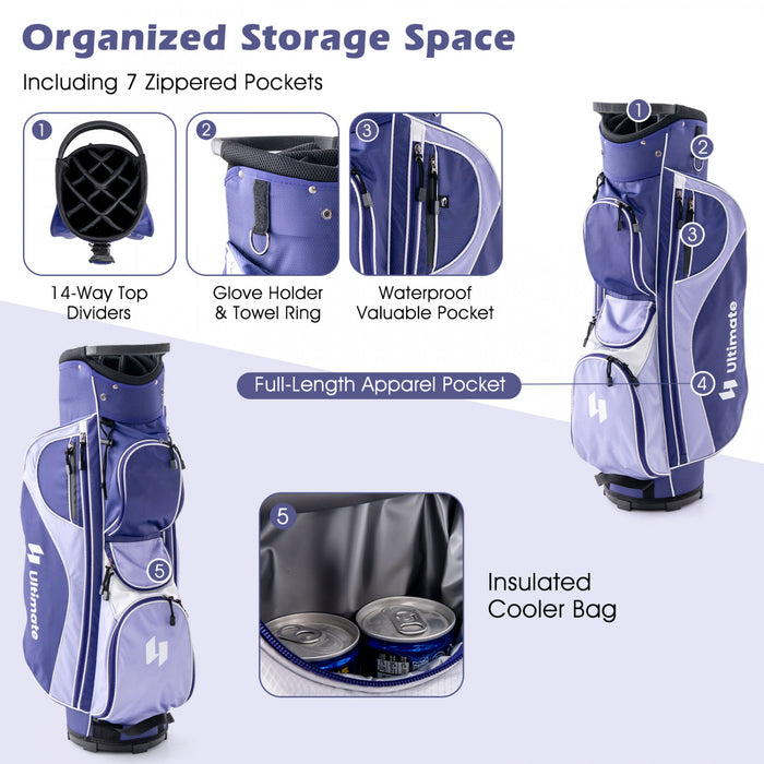 Ultimate Femmes Complete Golf Club Set Golf Club Package Set W / Capuchon De Pluie, Main Droite Violet