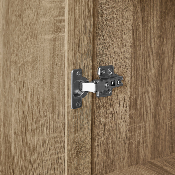 Liam Armoire de rangement multifonction avec portes et etageres reglables, Marron