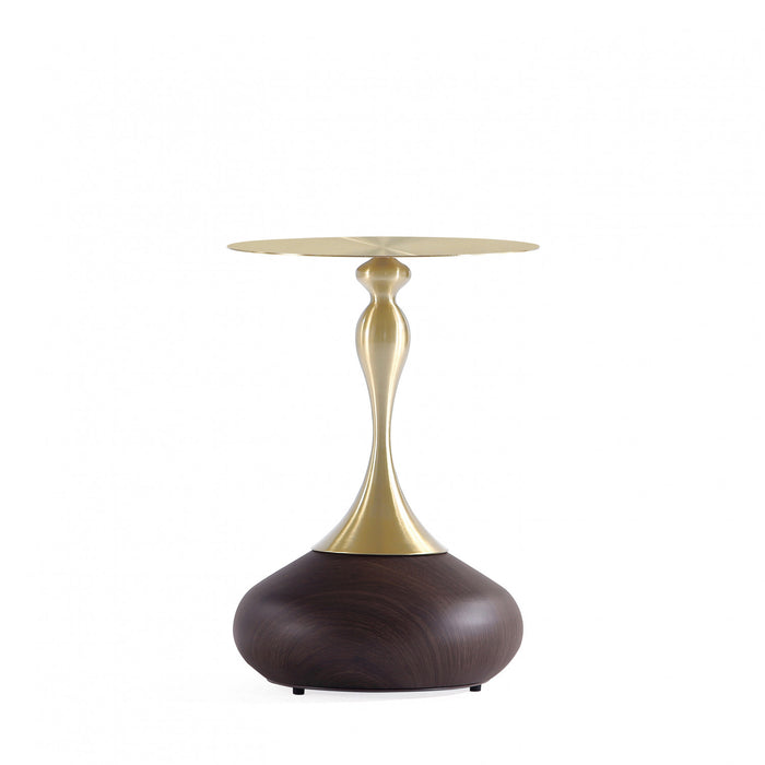 Table d’appoint Patchin moderne en brun et or – Lot de 2