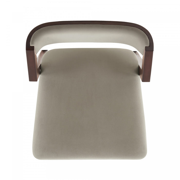Tabouret de comptoir moderne en bois Patricia avec revetement en lin - Lot de 2