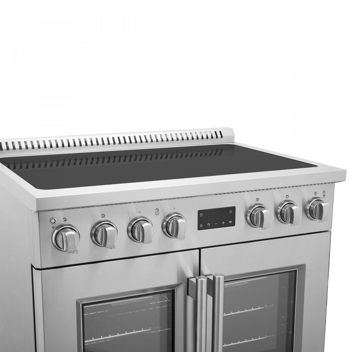Cuisiniere a induction Torino de 36 po avec portes francaises, acier inoxydable – FFSIN0950-36