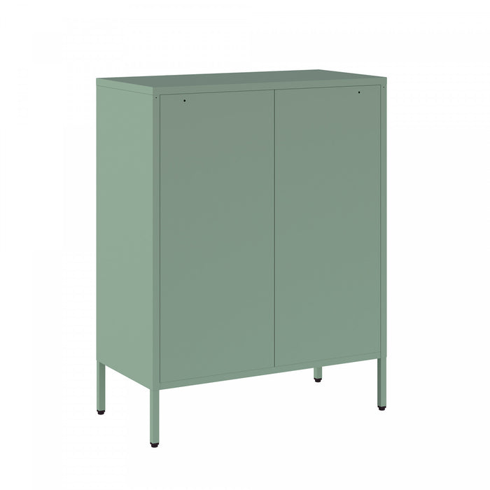 Armoire d’appoint moderne Naomi 32\" en metal vert sauge