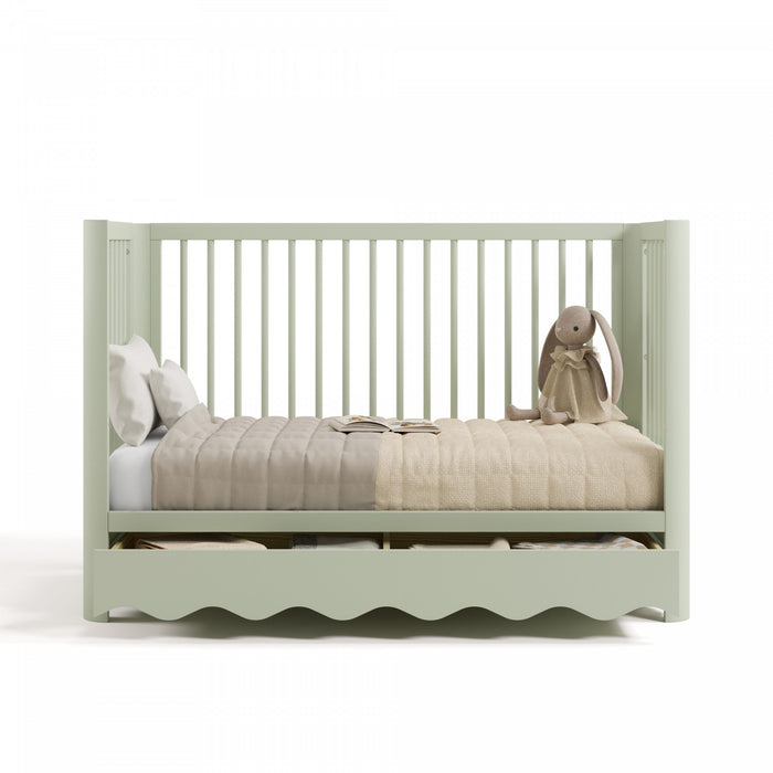 Storkcraft Casablanca Lit de bebe convertible 5-en-1 de luxe avec tiroir - Sauge
