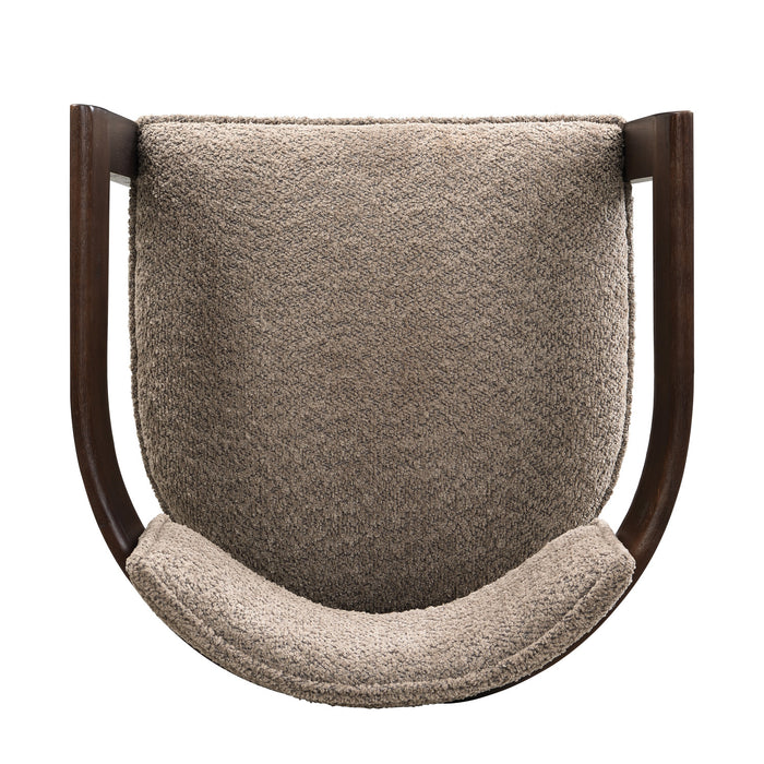Evelyn Ensemble de 2 chaises de salle a manger en bois de caoutchouc avec accoudoirs et assise rembourree, expresso