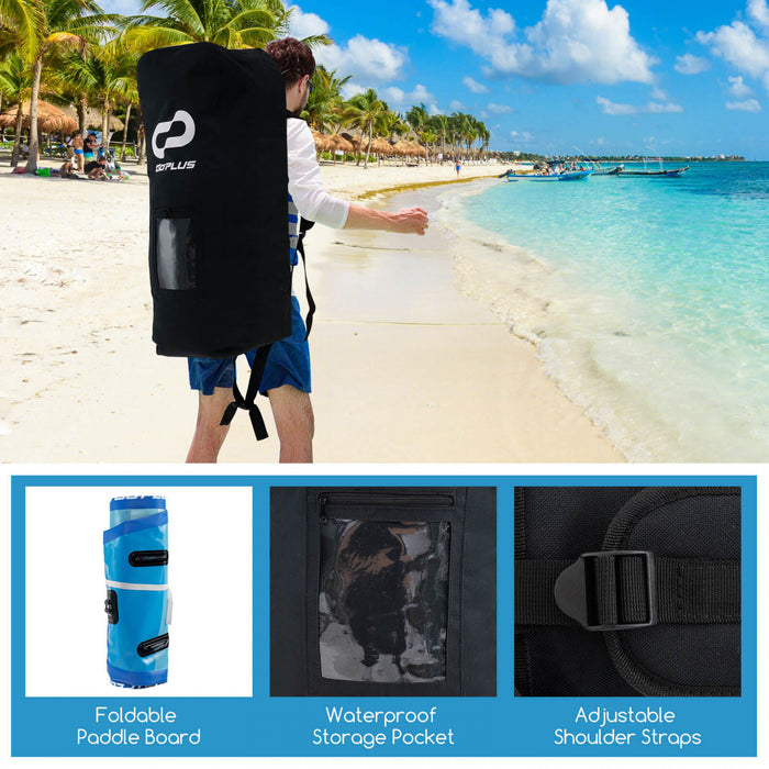 Grand Conseil Gonflable De Sup Goplus, Conseil De Pagaie Portable Avec Des Anneaux 5d Se Tiennent Sur Le Conseil De Pagaie Pour La Jeunesse Et L'adulte Marine