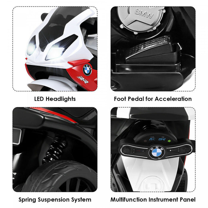 Costway Kids Ride On Motorcycle Bmw Autorise 6v Electrique 3 Roues Velo W / Musique Et Lumiere