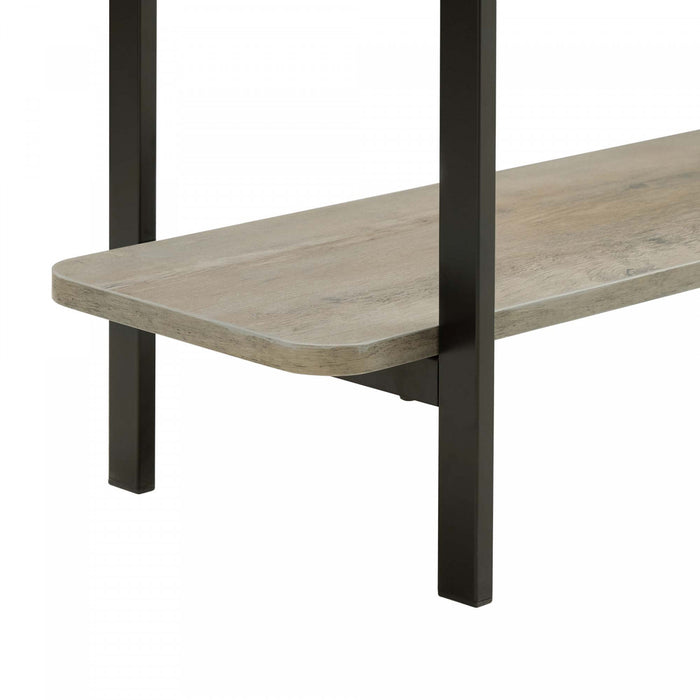 Console contemporaine moderne Celine 180 cm en gris rustique (2 etageres)
