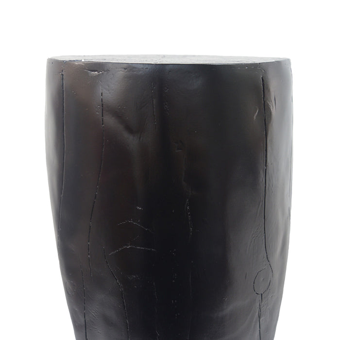 Table d'appoint style souche Brio 26,57 pouces MGO, table laterale interieure grain de bois unique, noir