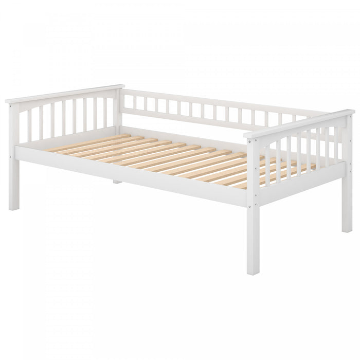 Lit Superpose Convertible Elvis En Bois Massif, Taille Simple, Avec Tiroirs, Blanc