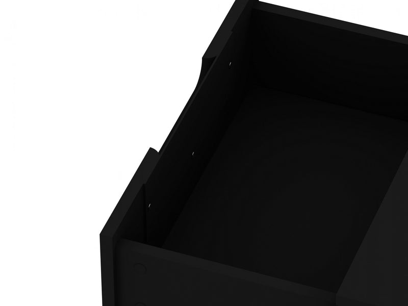 Table de nuit Rockefeller Mid-Century Modern 20\" en noir (2 tiroirs) - Lot de 2