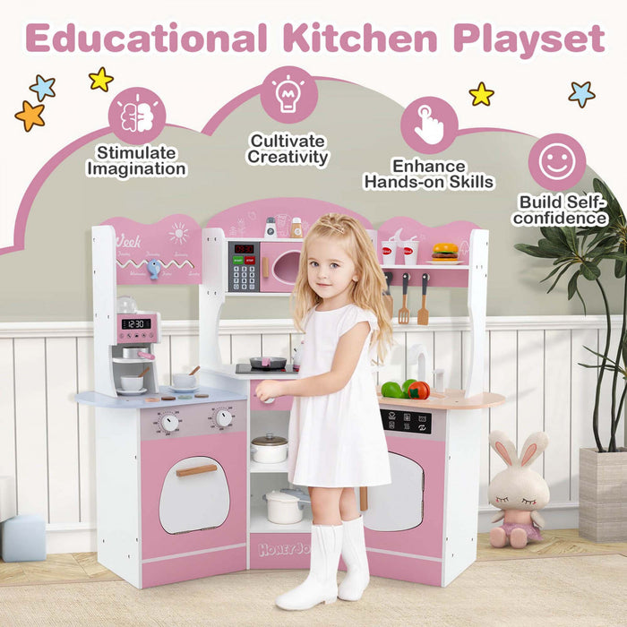 Honeyjoy Coin Cuisine Jeu Avec Machine A Cafe Four Micro-ondes Machine A Laver Rose