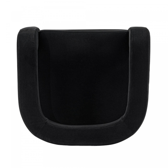 Fauteuil lounge moderne Amirah en velours noir - Lot de 2