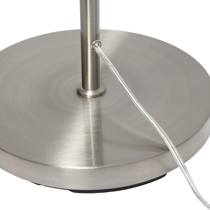 Liam Lampadaire moderne a 2 lumieres, Nickel brosse, 66 po H