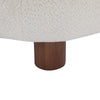 Nube Modern Boucle Accent Chair with Curved Backrest and Four-Leg Design, Off White, Walnut | Nube Fauteuil d'Appoint Moderne en Bouclette a Dossier Courbe et Quatre Pieds, Blanc Casse, Noyer