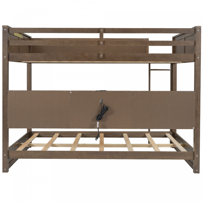 Aaron – Lit Superpose En Bois Avec Armoires De Rangement Et Ports Usb, Format Grand, Fini Bois Vieilli