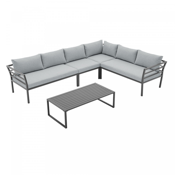 Ensemble de conversation moderne Sunnyside 5 pieces en gris