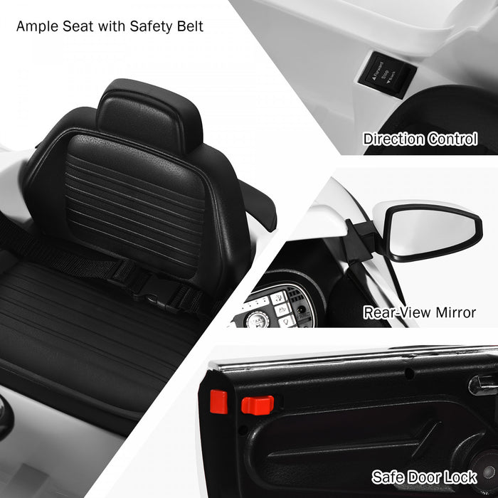 Voiture Electrique 12v Pour Enfants Costway, Sous Licence Volkswagen Beetle Avec Telecommande Et Musique, Blanc