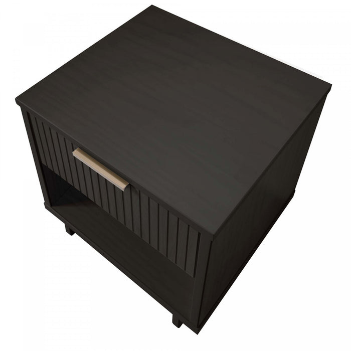 Table de nuit Granville Modern 18\" en gris charbon (1 tiroir) - Lot de 2