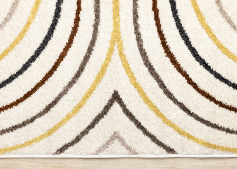 Carpette Marley multicolore à 2 arcs-en-ciel - 5 pi 3 po x 7 pi 7 po