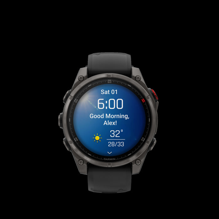 Montre intelligente multisport Garmin Fenix 8 Pro 47 mm en carbone - Suivi de fitness, ecran AMOLED en saphir, connectivite LTE/satellite, metriques de sante, appels vocaux