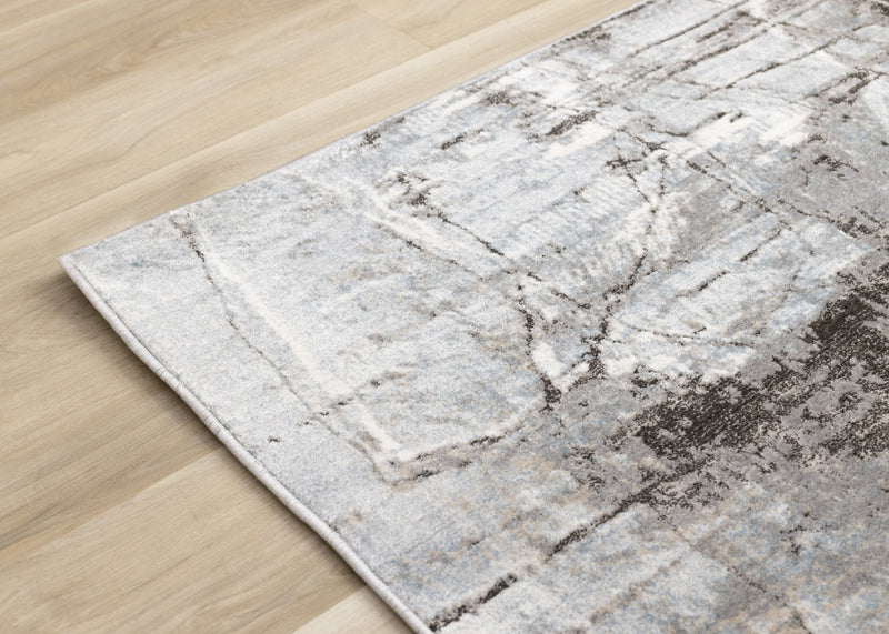 Tapis Hadley au design decolore bleu gris taupe, 7'10\" x 10'6\"