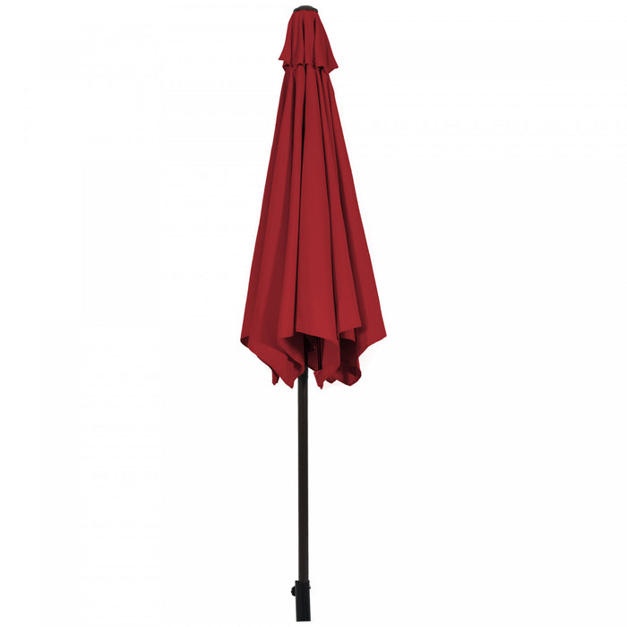 Costway Parasol de table de marche exterieur de 9 pieds avec bouton poussoir, inclinaison, manivelle, levage, bordeaux