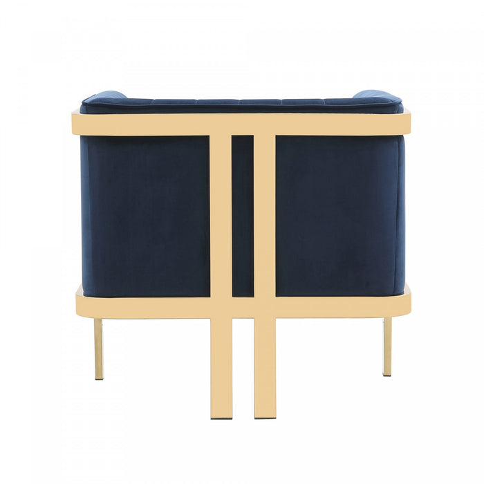 Fauteuil lounge moderne en velours Paramount bleu royal - Lot de 2