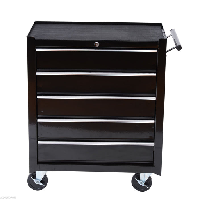 Homcom Armoire A Outils Roulante En Acier A 5 Tiroirs