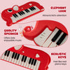 Costway 25-Key Kids Piano Keyboard Elephant Shape Toy Digital Piano with Built-in Music & Light Red