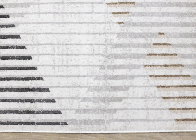 Carpette à motifs de lignes de tressage multicolore lavable à la machine - 5 pi 3 po x 7 pi 7 po