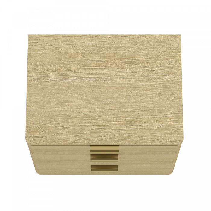 Table de nuit moderne Payton 66 cm en chene naturel (3 tiroirs)