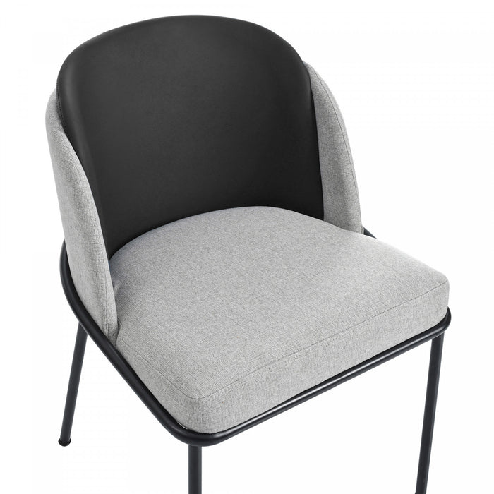 Olivia Ensemble de 6 chaises de salle a manger modernes avec pieds inclines et pieds reglables, noir et gris